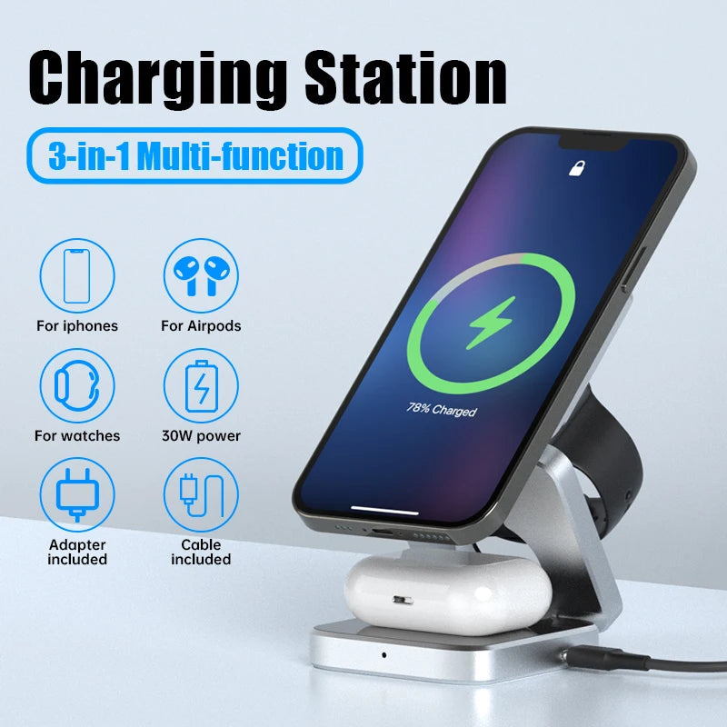 3 in 1 Wireless Charging Station - Hulmstore